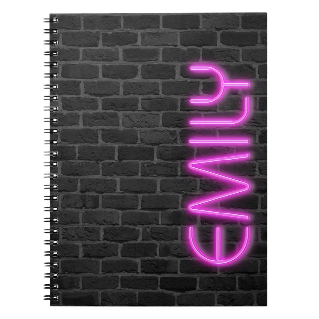 EMILY vid ROSA Neon Ljus Anteckningsbok (Framsidan)
