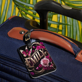 Emily's Floral Namplate Bagagebricka