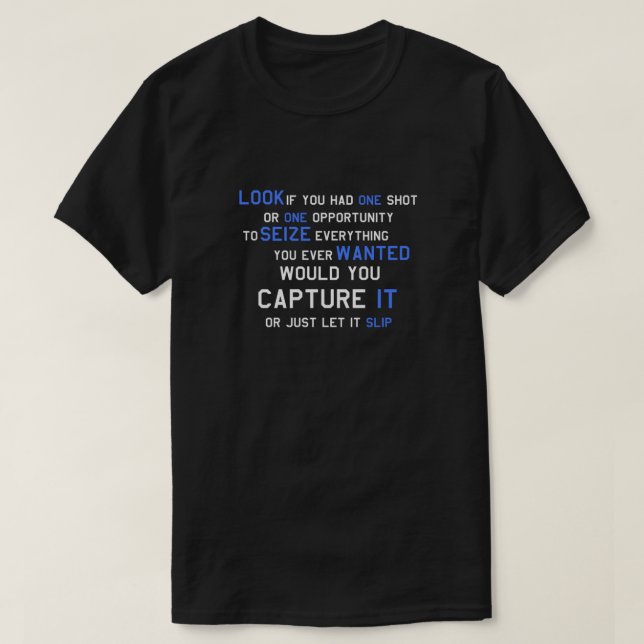 EMINEM MOTIVATIONNAL SHIRT WHITEBLUE Essential T Shirt (Design framsida)