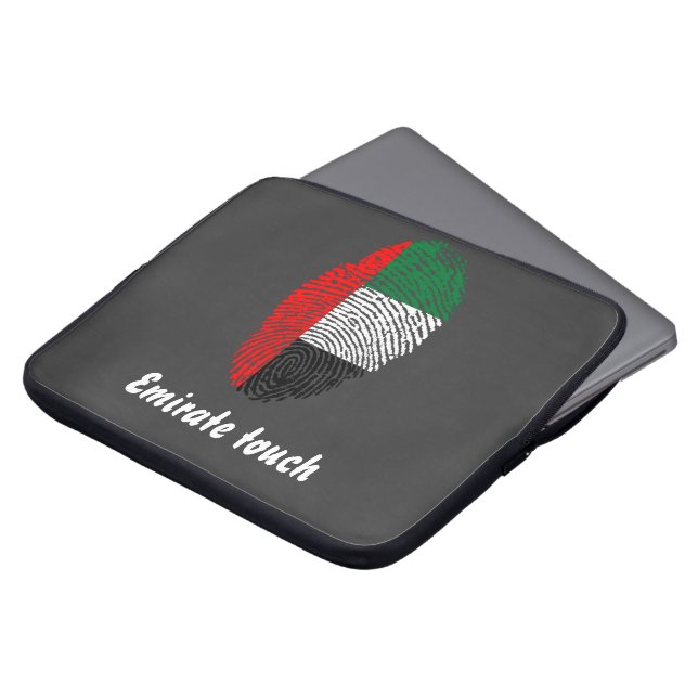 Emiratehandlag identifierar med fingeravtryck laptop sleeve (Framsida topp)