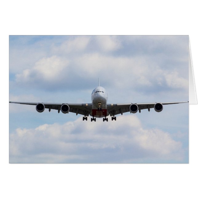 Emirates Airbus A380 Hälsningskort (Framsidan Horizontal)