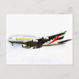 Emirates Airline A380 Konst Vykort