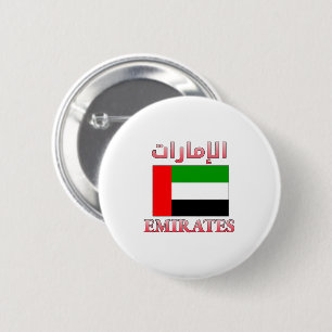 Emirates UAE Flagga ا ل إ م ا ر ا arabiska och eng Knapp