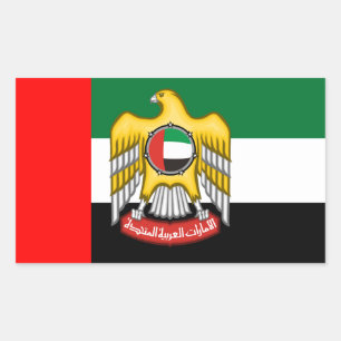 Emirati Flagga & Emblem, Förenade Arabemiraten Fla Rektangulärt Klistermärke