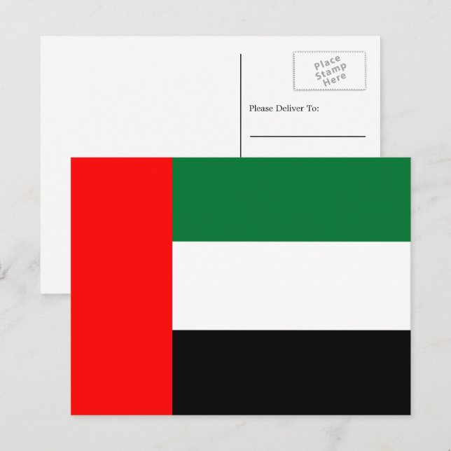 Emiratisk flagga, Flagga för Förenade Arabemiraten Vykort (Fram/baksida)