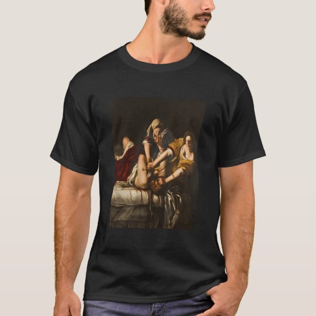 Emisia Gentileschis Judith Slay Holofernes T Shirt (Framsida)