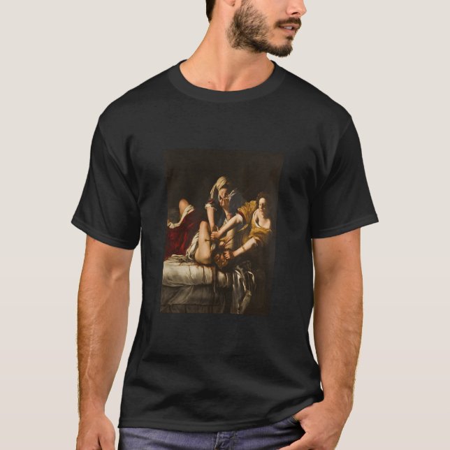 Emisia Gentileschis Judith Slay Holofernes T Shirt (Framsida)
