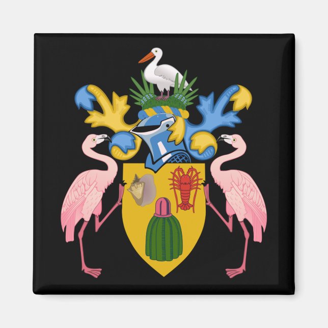 Emlem på kalvar och caicosöar magnet (Framsidan)