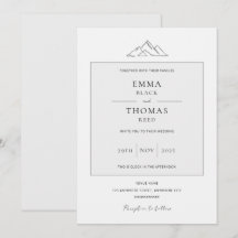 EMMA-bergsbjudande med minimal Grått-dove-inbjudan