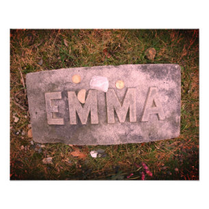 Emma Borden Grave Marker, Fall River, MORSA Fototryck