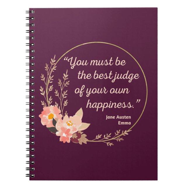 Emma by Jane Austen Quote I - Cute Stil Anteckningsbok (Framsidan)