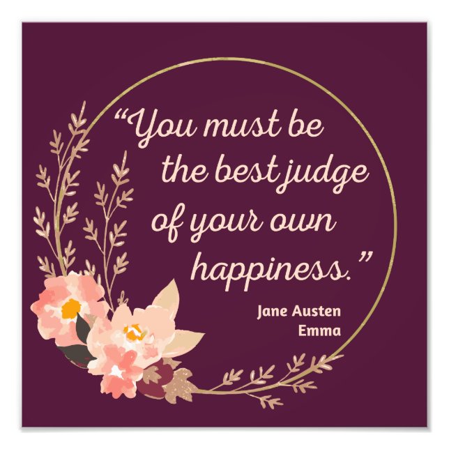 Emma by Jane Austen Quote I - Cute Stil Fototryck (Framsidan)