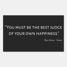 Emma by Jane Austen Quote I Rektangulärt Klistermärke