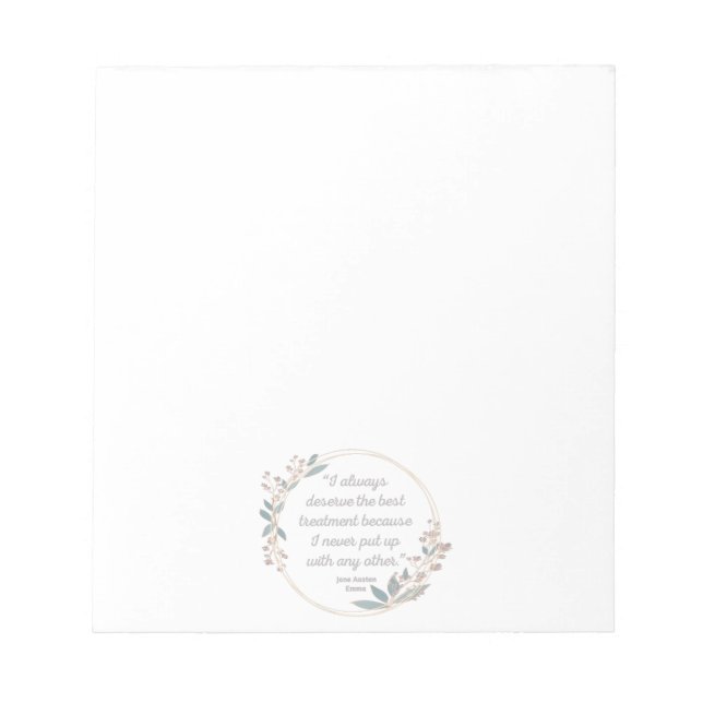 Emma by Jane Austen Quote II - Cute Stil Anteckningsblock (Framsida)