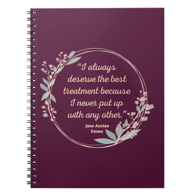 Emma by Jane Austen Quote II - Cute Stil Anteckningsbok (Framsidan)