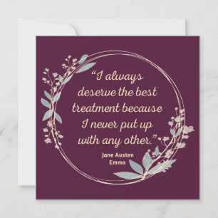 Emma by Jane Austen Quote II - Cute Stil Inbjudningar