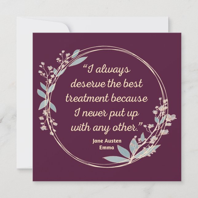 Emma by Jane Austen Quote II - Cute Stil Inbjudningar (Framsida)