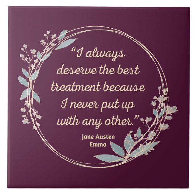 Emma by Jane Austen Quote II - Cute Stil Kakelplatta (Framsidan)