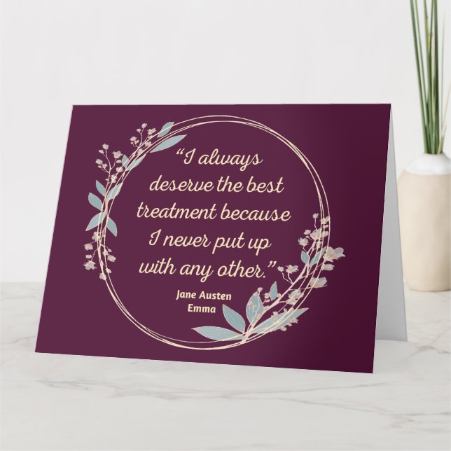 Emma by Jane Austen Quote II - Cute Stil Kort (Framsida)