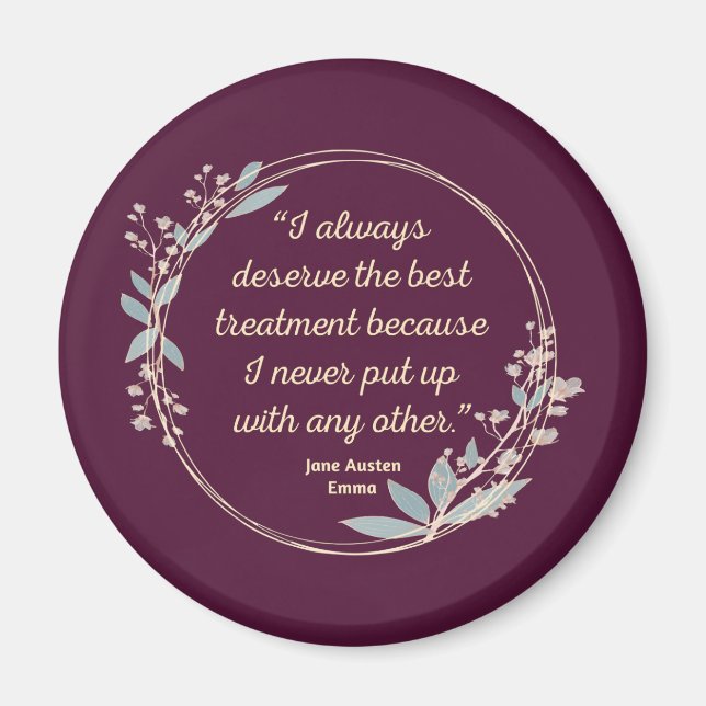 Emma by Jane Austen Quote II - Cute Stil Magnet (Framsidan)