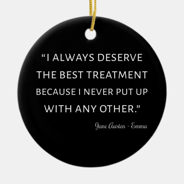 Emma by Jane Austen Quote II Julgransprydnad Keramik (Framsidan)