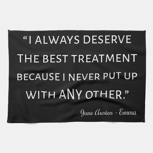 Emma by Jane Austen Quote II Kökshandduk (Horisontell)