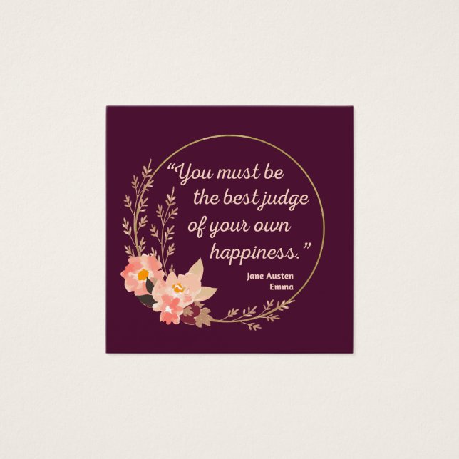 Emma by Jane Australien Quote I - Cute Stil Fyrkantigt Visitkort (Framsida)