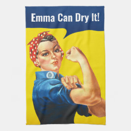 "EMMA Can DRY IT" motivationen Rosie the Riveter. Kökshandduk