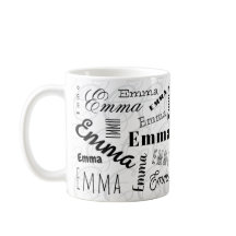 Emma Custom Name Black White Coffee Mugg