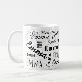 Emma Custom Name Black White Coffee Mugg