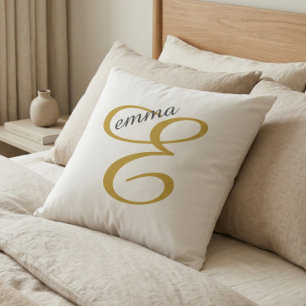 Emma Elegant Guld Namn Dekor Kudde