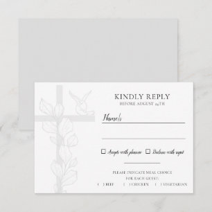 Emma Elegant Kor & Doves Bröllop Meal Choice OSA Kort