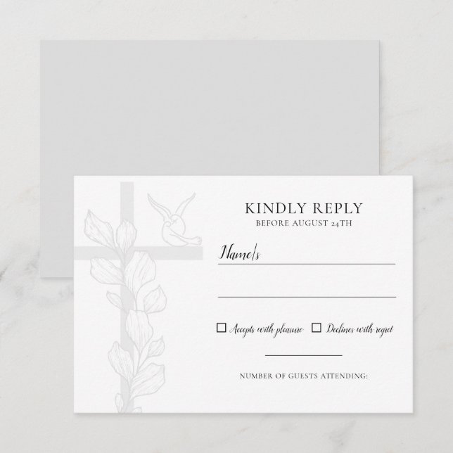 Emma Elegant Kor & Doves Christian Bröllop OSA Kort (Fram/baksida)