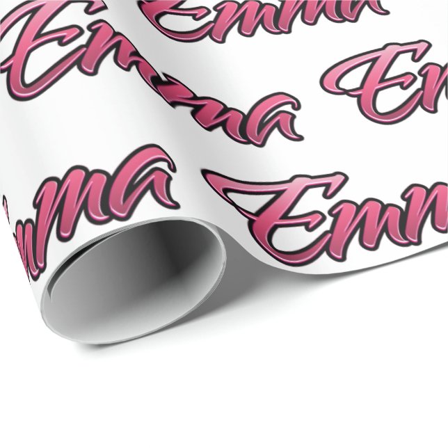 Emma faded pink personalisiertes Geschenkpapier Presentpapper (Rullad Hörn)