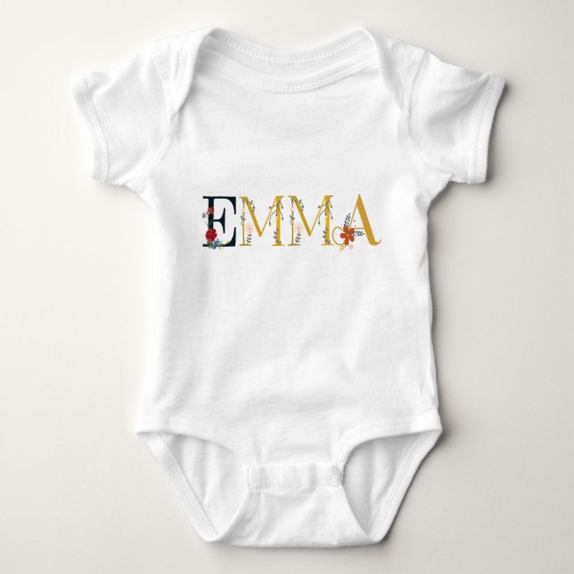 EMMA First Namn Elegant Embroired T Shirt (Framsida)