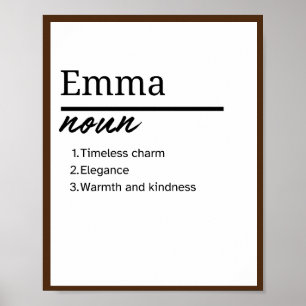 Emma, Girl Personlig Namn Definition Poster