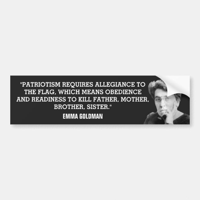 Emma Goldman Anti-Patriotism Bildekal (Framsidan)