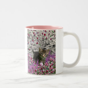 Emma i blommor mig - lite grå Tabbykattunge Två-Tonad Mugg