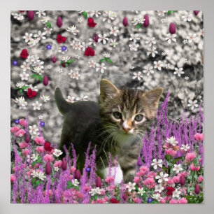 Emma in Flowers I - Little Grått Kattunge Poster