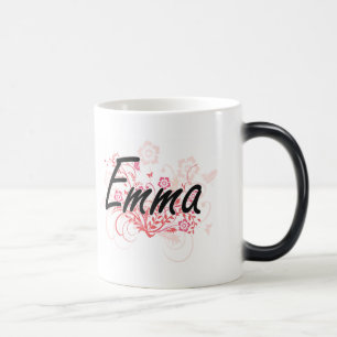 Emma konstnärlig känd design med blommor magisk mugg