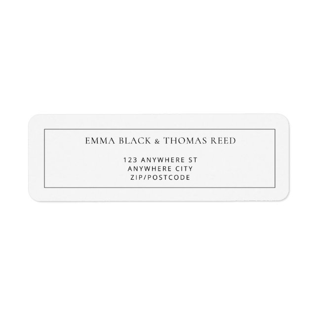 EMMA Modern Minimalistisk Returetiketter för OSA Returadress Etikett (Framsidan)