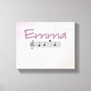Emma Musical Namn Bedroom Nursery Room Canvastryck