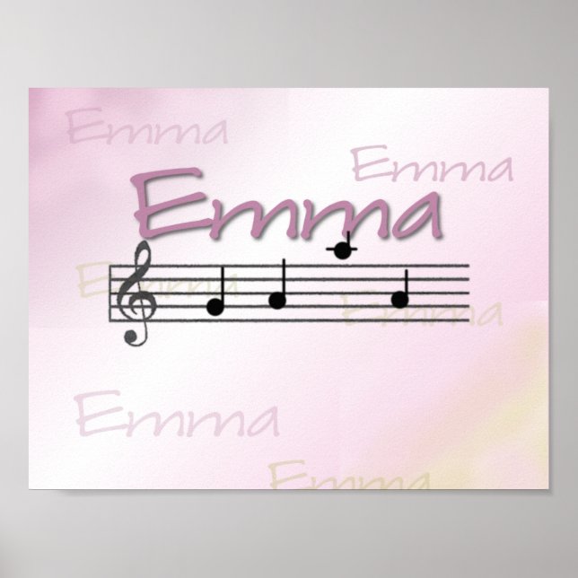 Emma Musical Namn Nursery Room Poster (Framsidan)