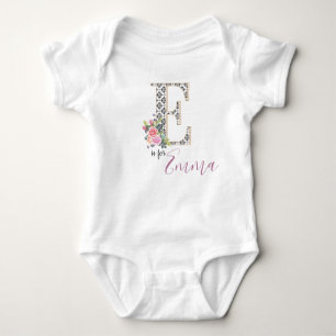 Emma Namn Baby Outfit Brev E Romper Blommigt Girl T Shirt