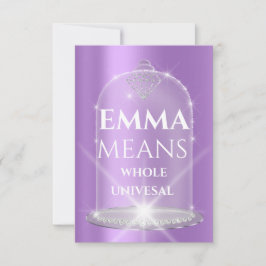 Emma Namn betyder Diamond Birthday Lila Inbjudningar
