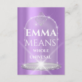 Emma Namn betyder Diamond Birthday Lila Inbjudningar