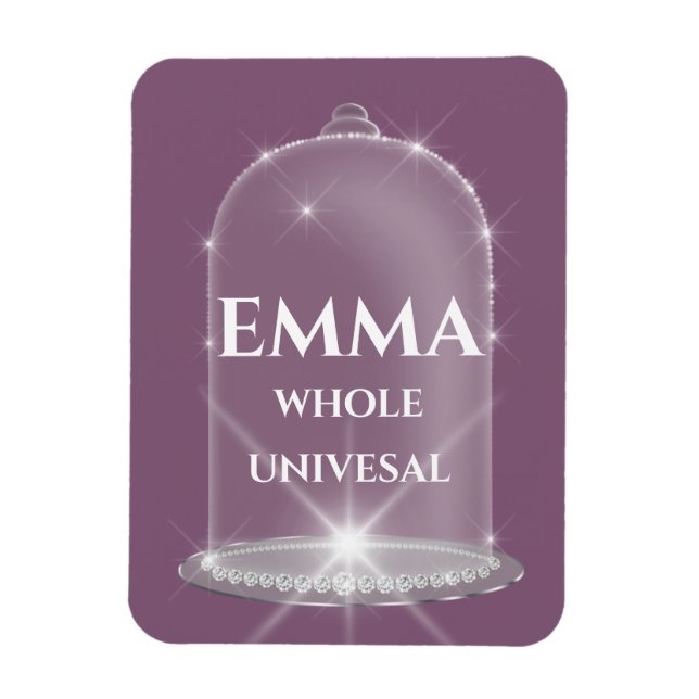 Emma Namn betyder Nyfödd bebis Girl Lila Magnet (Vertikal)