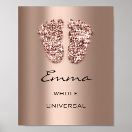 Emma Namn: Nyfödd bebis Feet Ro Glitter Poster