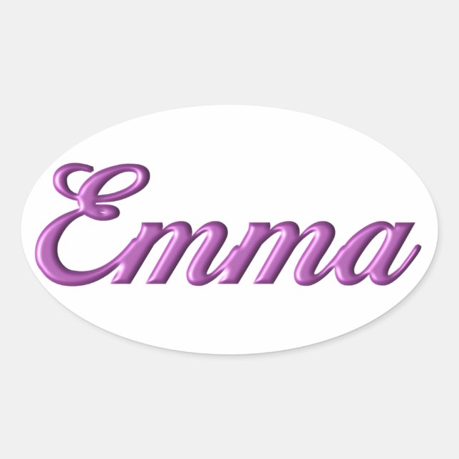 Emma namn ovalt klistermärke (Framsida)