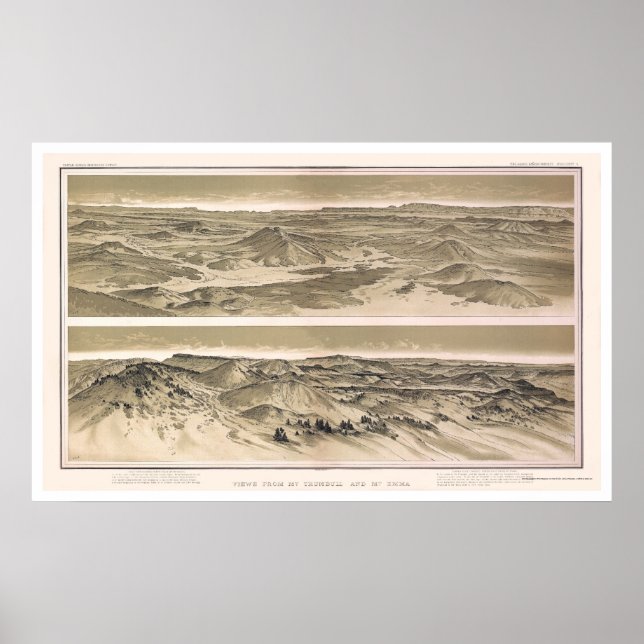 Emma och Trumbull Grand Canyon View 1882 Poster (Framsidan)
